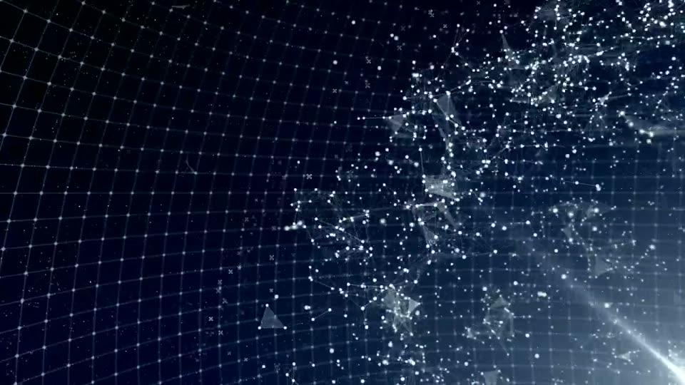 Abstract connected network of glowing nodes
